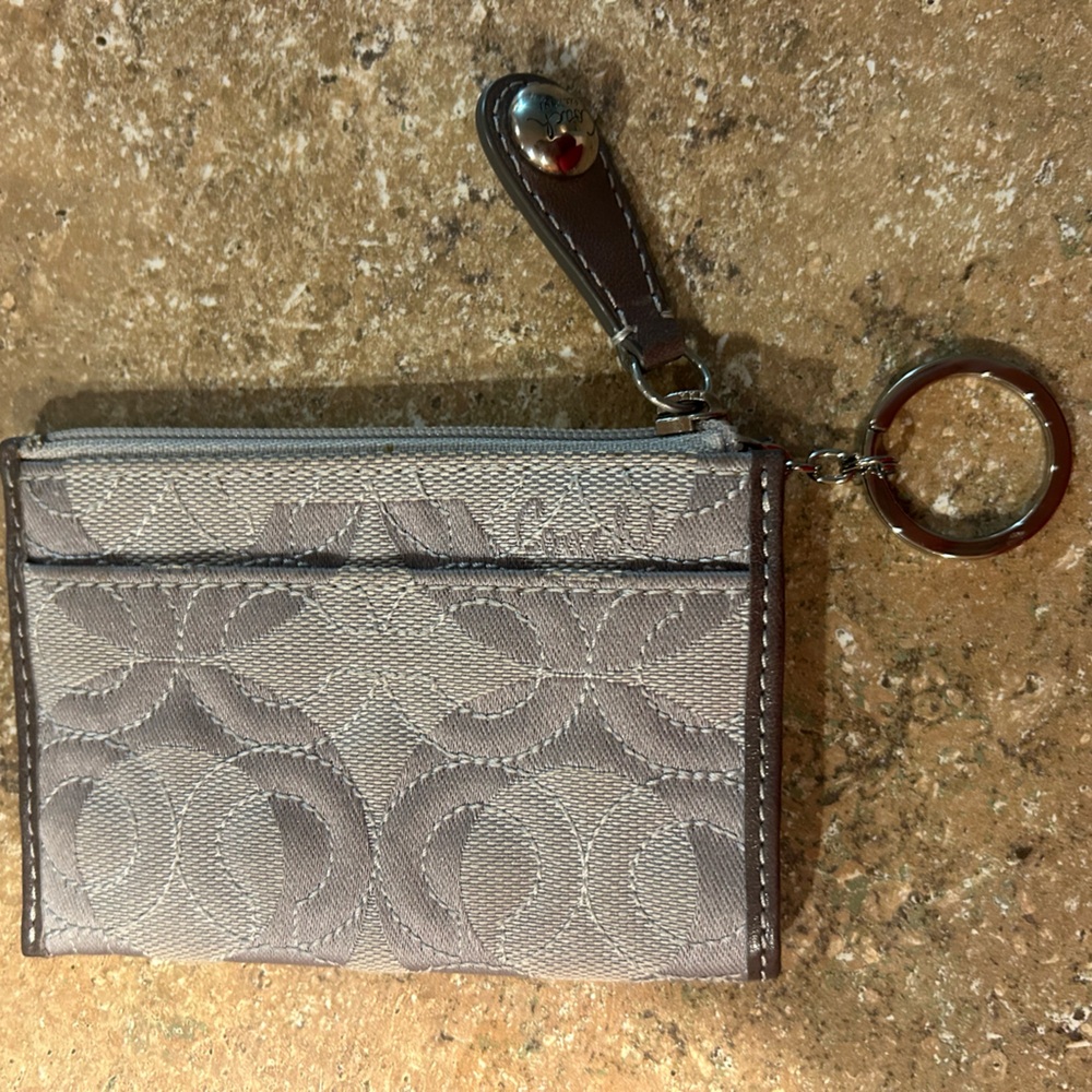 Coach Gray Key & Card Holder